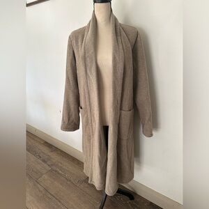 Eileen Fisher Lightweight Boiled Wool High Collar Coat in Regenerative Wool XS